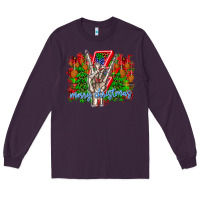 Plum punk rock Merry Christmas Long Sleeve Tee - CowhideDigitalArt
