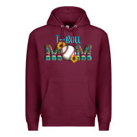Burgundy sport t ball mom Premium Hoodie - Artiststas