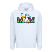White sport t ball mom Premium Hoodie - Artiststas