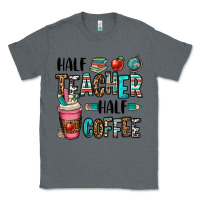 Charcoal Heather half teacher half coffee Classic Tee - OliviaCreatesArt