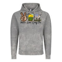 Cloud Rock Peace Love Gray Fox Vintage Hoodie - LillyAllenDesigns