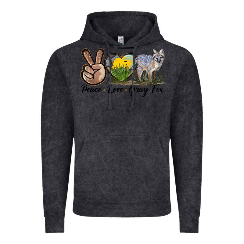 Peace Love Gray Fox Vintage Hoodie by LillyAllenDesigns | Teevron