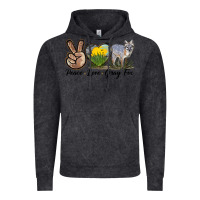 Vintage Black Peace Love Gray Fox Vintage Hoodie - LillyAllenDesigns