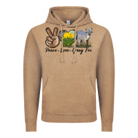 Vintage Coffee Peace Love Gray Fox Vintage Hoodie - LillyAllenDesigns