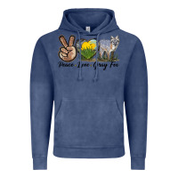 Vintage Denim Peace Love Gray Fox Vintage Hoodie - LillyAllenDesigns