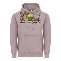 Vintage Zinc Peace Love Gray Fox Vintage Hoodie - LillyAllenDesigns