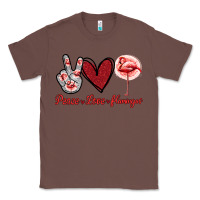 Chestnut Peace Love Flamingo Classic Tee - Jasminsmagicworld