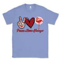 Colony Blue Peace Love Flamingo Classic Tee - Jasminsmagicworld