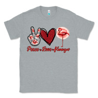 Heather Grey Peace Love Flamingo Classic Tee - Jasminsmagicworld