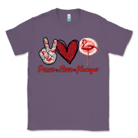 Lavender Peace Love Flamingo Classic Tee - Jasminsmagicworld