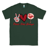 Sports Green Peace Love Flamingo Classic Tee - Jasminsmagicworld