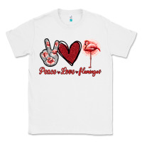 White Peace Love Flamingo Classic Tee - Jasminsmagicworld