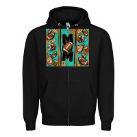 Black American football mom Zipper Hoodie - Jasminsmagicworld