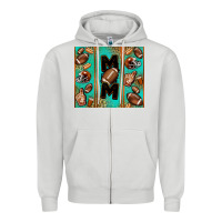 Dove Grey American football mom Zipper Hoodie - Jasminsmagicworld