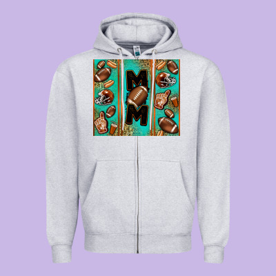 American Football Mom Zipper Hoodie Designed By Jasminsmagicworld