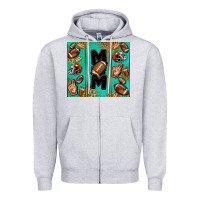 Heather Grey American football mom Zipper Hoodie - Jasminsmagicworld