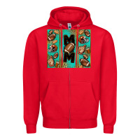 Red American football mom Zipper Hoodie - Jasminsmagicworld