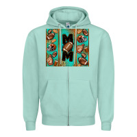Seafoam American football mom Zipper Hoodie - Jasminsmagicworld