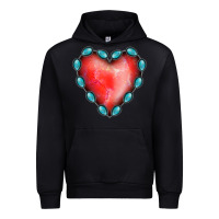Black Gemstone Red Heart Urban Hoodie - Jasminsmagicworld