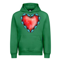 Emerald Gemstone Red Heart Urban Hoodie - Jasminsmagicworld
