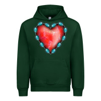 Foreset Green Gemstone Red Heart Urban Hoodie - Jasminsmagicworld