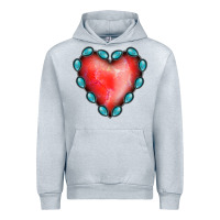 Heather Grey Gemstone Red Heart Urban Hoodie - Jasminsmagicworld