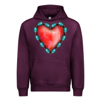 Mauve Wine Gemstone Red Heart Urban Hoodie - Jasminsmagicworld
