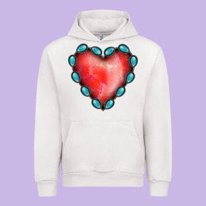 Gemstone Red Heart Urban Hoodie Designed By Jasminsmagicworld