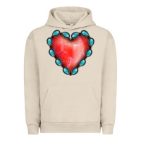 Pigment French Oak Gemstone Red Heart Urban Hoodie - Jasminsmagicworld
