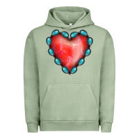 Pigment Oil Green Gemstone Red Heart Urban Hoodie - Jasminsmagicworld
