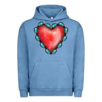 Pigment Pebble Blue Gemstone Red Heart Urban Hoodie - Jasminsmagicworld