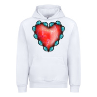 White Gemstone Red Heart Urban Hoodie - Jasminsmagicworld