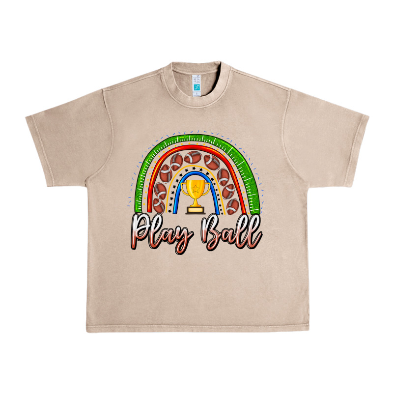 Play Ball Football Rainbow Urban Heavy Tee by CowhideDigitalArt | Teevron