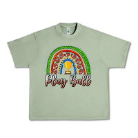 Oil Green Play Ball Football Rainbow Urban Heavy Tee - CowhideDigitalArt