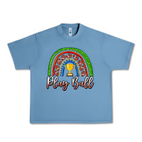 Pebble Blue Play Ball Football Rainbow Urban Heavy Tee - CowhideDigitalArt
