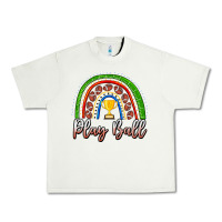 Pistachio Play Ball Football Rainbow Urban Heavy Tee - CowhideDigitalArt