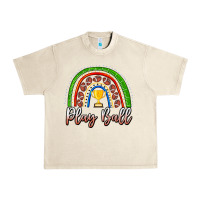 Sandshell Play Ball Football Rainbow Urban Heavy Tee - CowhideDigitalArt