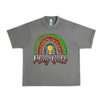 Tornado Play Ball Football Rainbow Urban Heavy Tee - CowhideDigitalArt