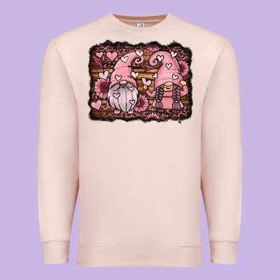 Valentines Day Gnomes Couple Premium Sweatshirt Designed By Jasminsmagicworld