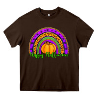 Chocolate Brown happy halloween rainbow Heavy Core Tee - Jasminsmagicworld