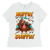 White huffin' for the stuffin' Ladies Tee - BundleAndBundleShop