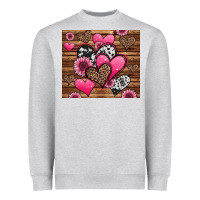 Heather Grey valentines day western hearts and sunflowers Heavyweight Sweatshirt - Jasminsmagicworld