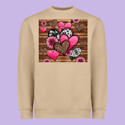 Valentines Day Western Hearts And Sunflowers Heavyweight Sweatshirt Designed By Jasminsmagicworld