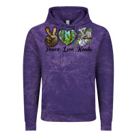 Cloud Purple peace love koala Vintage Hoodie - LillyAllenDesigns