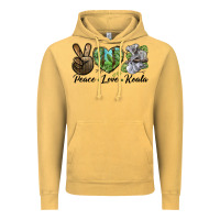 Vintage Mustard peace love koala Vintage Hoodie - LillyAllenDesigns