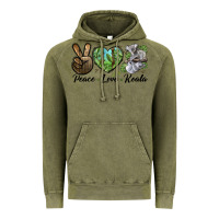 Vintage Olive peace love koala Vintage Hoodie - LillyAllenDesigns