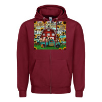 Burgundy farm animals red barn tumbler 20oz Zipper Hoodie - Jasminsmagicworld