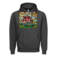 Charcoal Heather farm animals red barn tumbler 20oz Zipper Hoodie - Jasminsmagicworld