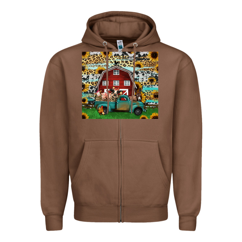 Farm Animals Red Barn Tumbler 20oz Zipper Hoodie by Jasminsmagicworld | Teevron