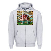 Heather Grey farm animals red barn tumbler 20oz Zipper Hoodie - Jasminsmagicworld